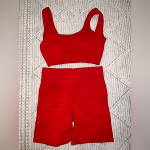 Red Two-Piece Workout Set